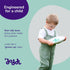 doddl Baby and Toddler Plate, Non-Slip Base, Ergonomic Toddler Dishes for Self Feeding, 1-3 Year Olds, Dishwasher Safe, BPA Free (White & Aqua)...