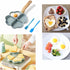 Egg Frying Pan, Nonstick Egg Frying Pan with Brush Scraper, Four-Cup Fried Egg Pan Multi Egg Frying Pan for Burger, Omelet, Outdoor Camping (Blue)...