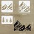 FINGERINSPIRE 3PCS Mountain and Tree Stencil 3 Styles 2 Size Hollow Out Mountain Range Stencil Reusable Valley Stencil Pine Trees Craft Stencil fo...
