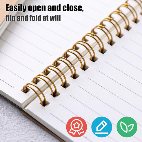 Koogel 4PCS Mini Spiral Notebooks, Spiral Journal Notepads Small Kraft Cover Notepads Ruled Pocket Notebooks for Note Taking Office School Supplie...