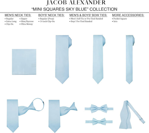 Jacob Alexander Men's Woven Subtle Mini Squares Regular Length Neck Tie...