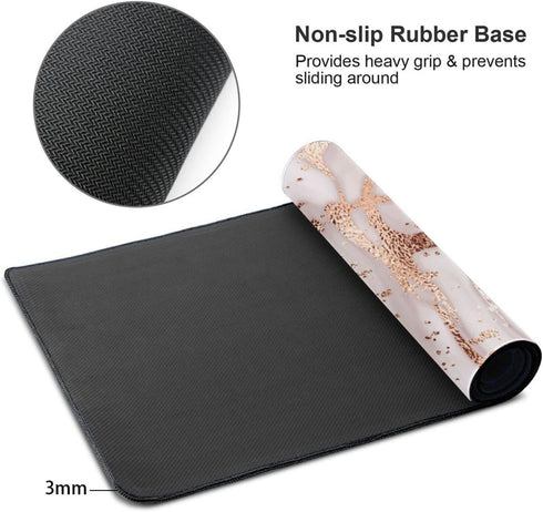 Rose Gold Marble Mouse Pad for Women and Girls Gaming XL Large Mousepad Cute Desk Mat Long Extended Big Keyboard Pads Table Accessories for Gaming...