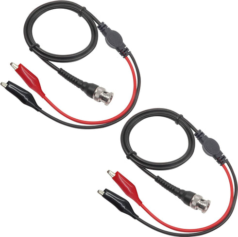 BNC Q9 to Double Alligator Clip Test Cable Probe Leads Oscilloscope Test (Pack of 2)...