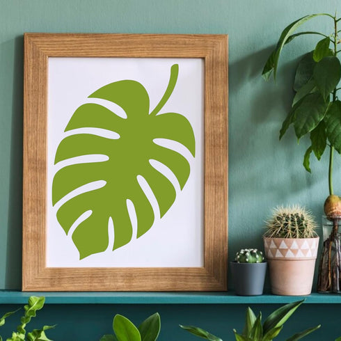 Large Tropical Leaf Stencils for Painting on Wood Wall Reusable 16in Leaves Fern Palm Stencils for Crafts Canvas Furniture Wall Drawing Card Makin...