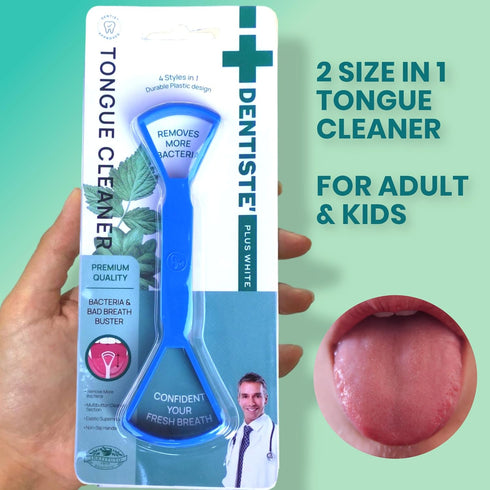 Tongue Scraper for Adults Plastic Tongue Cleaner 2 Size in 1 - Tongue Scraper for Kids - Tongue Scraper Breathrx plastic, Bad Breath Treatment for...