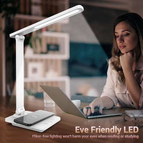 Cordless LED Desk Lamp for Home Office, 6000mAh Rechargeable Battery Operated Table Lamps,Eye-Caring Reading Lamp for Students, 3 Lighting Modes &...