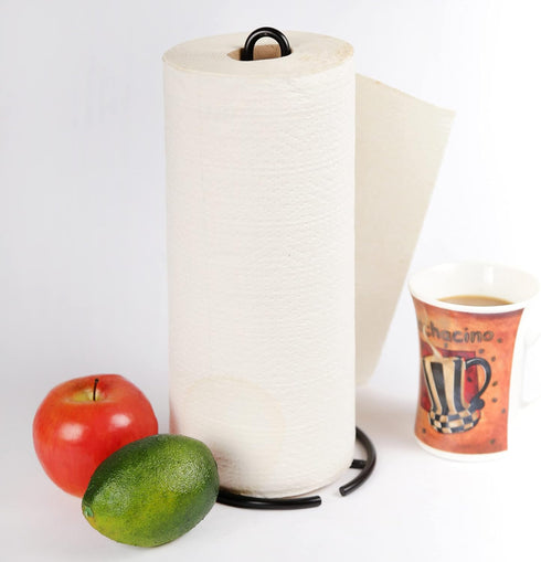 Creative Home Heavy Duty Iron Wire Paper Towel Holder Kitchen Towel Stand for Kitchen Countertop Dining Table, 4.8" Diam. x 11.8" H, Black Powder ...