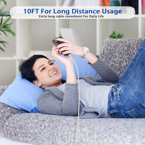 Long USB C to USB C Charger Cable 10ft 2Pack Charging Cord for Samsung Galaxy S24 S22 S23 S20 S21 Plus Ultra FE 5G,Note 20/10,Note20,A54 A53 5G,Go...