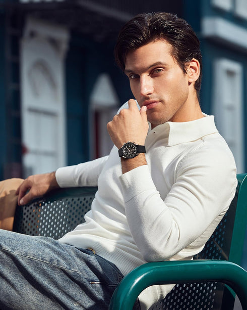 BY BENYAR Watch for Men Analog Quartz Chronograph Waterproof Luminous Designer Mens Wrist Watches Business Work Sport Casual Dress Watch with Sili...