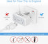 TESSAN US to UK Plug Adapter 2 Pack, Type G Plug Converter with 2 Power Outlet 3 USB Charger, Travel Adaptor for USA to London Ireland Scotland En...