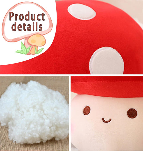 Large Mushroom Plush Toy, Mushroom Stuffed Animal Hugging Throw Pillow Plushies Doll Toy, Gift for Birthday Valentine...