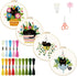 INFUNLY 4 Pack Embroidery Starter Kit Black Cat Cross Stitch Kit with Instructions DIY Beginner Plant Embroidery Set with Plastic Embroidery Hoops...