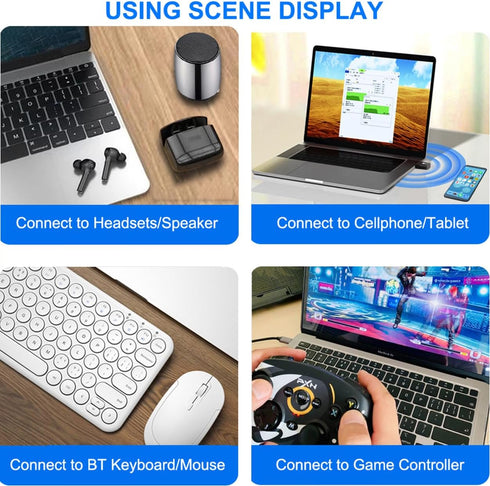 USB Bluetooth 5.3 Adapter for PC, Warmstor 5.3 Bluetooth Dongle Receiver EDR & BLE, Plug and Play for Desktop Laptop Keyboard Mouse Headsets Speak...