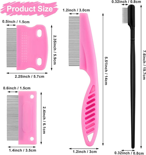 5 Pieces Dog Eye Combs Tear Stain Remover Combs Pet Grooming Comb for Small Dogs Gently Removing Eye Mucus and Crust (Pink, Black)...