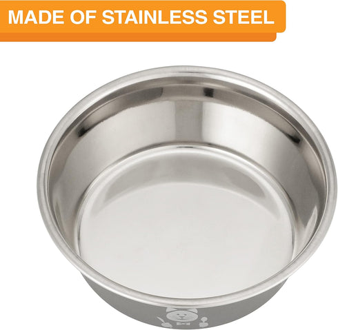 Neater Pets Hungry Bowls - Pet Food or Water Bowl, Grey with Stainless Steel Interior (Cat - 16 Oz.)...