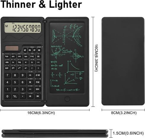 EooCoo Calculator with Notepad,10-Digit Large Display Office Desk Calcultors,Support Solar and Battery,Professional Foldable Calculator for Studen...