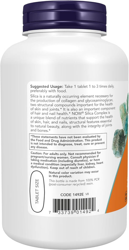 NOW Supplements, Silica Complex with Horsetail Extract, Supports Hair, Skin and Nail Health*, Structural Support*, 180 Tablets...