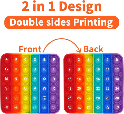 Fidget Games Learning Toys,Learn 26 Letters & 1-30 Numbers & Motifs 2 in 1 Children's Educational Toys, Stress Relief, Autism Sensory Toys (Pack o...