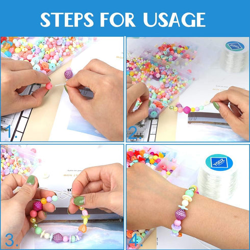 YGDZ 1.5mm Bracelet String, Elastic String Crystal Stretch Thread Clear Beading Cords for Bracelets Beading Making...