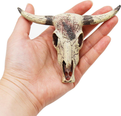 Bearded Dragon Tank Decor Accessories, Resin Cattle Skull Reptiles Hideouts Decorations, Decor Statue for Fish Aquarium Cave Landscape...