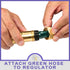 Soaker Hose Pressure Reducer Regulator with Integrated Female Quick Connector - Includes Male Connector with 3/4 GHT Threads and Integrated 1/2 In...
