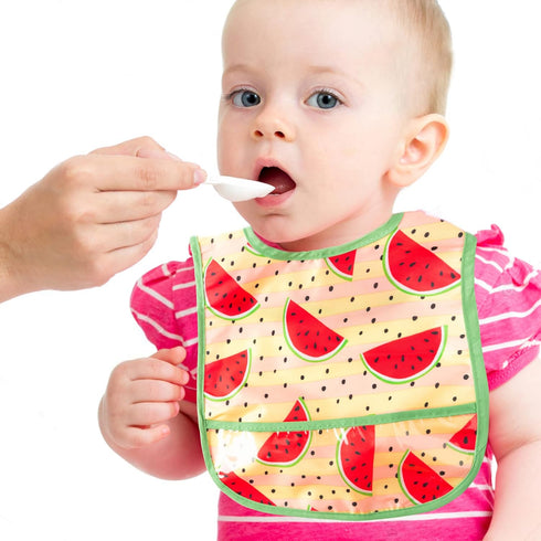 6Pcs Baby Feeding Bibs Waterproof Toddler Bib Set with Crumb Catcher Pocket Infant Adjustable Baby Teething Bib Babies Sleeveless Colorful Fruits ...