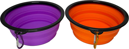 Large Portable Collapsible Pet Bowl, Foldable Food & Water Dish for Dogs & Cats, Ideal for Travel, Hiking, Camping & Outdoor Activities (Purple + ...