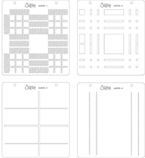 Sizzix Layered Reusable Crafts 4PK Tartan | 664933 | Chapter 4 2022 Stencils, Mulitcolour...