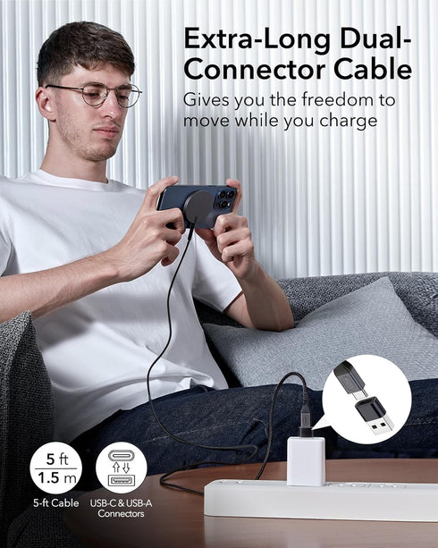 ESR for Magsafe Charger, Charging Pad for iPhone, Wireless Charger iPhone Compatible with iPhone 15/14/13/12 Series, Airpods pro, Strong Magnetic ...