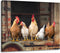 Woxfcart Kitchen Wall Art Chicken Decor - Farm Animal Rooster Pictures on Canvas Prints for Rustic Farmhouse Dining room Walls Decoration 15x12...
