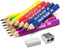 Short Jumbo Kids Pencils for Preschoolers, Kindergarten, Toddlers & Beginners - 12 Fat Pencils and 1 Sharpener & Eraser, HB Pencils, Triangle Grip...