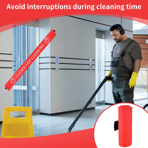 2 Pieces Red Closed for Cleaning Sign with Magnetic Ends Magnetic Restroom Signs Closed for Cleaning Banner Cleaning in Progress Sign for Door 42×...