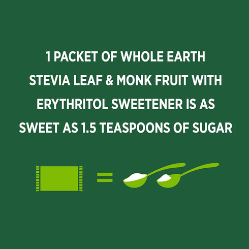 Whole Earth Sweetener Co. NATURE SWEET Stevia & Monk Fruit Sweetener, Erythritol Sweetener, Stevia Packets, Sugar Substitute, Natural Sweetener, 4...