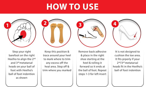 High Heel Inserts & Pads - Metatarsal Pads Offload Pressure Pain and Ball of Foot Adhesive Shoe Inserts for High Heels and Uncomfortable Shoes - B...