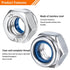 M12 Nylon Insert Lock Nut 5 Pieces Stainless Steel Hex Nylon Anti-Loosening Self Locking Nut for Industrial Building Fasteners...