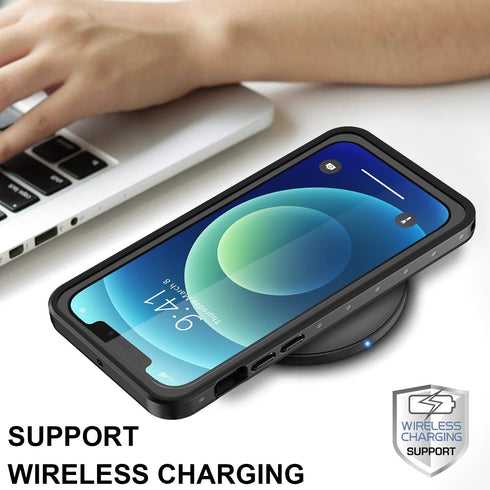for iPhone 12 Waterproof Case with Built-in Screen Protector Full Body Shockproof Dustproof Dirtproof Heavy Duty Protective Phone Case for iPhone ...