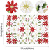 AerWo 6Pcs Christmas Holiday Placemats, Embroidered Poinsettia Christmas Table Place Mats for Christmas Dinner Christmas Table Decorations 11 × 17...