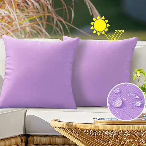 Outdoor Waterproof Throw Pillow Covers 16X16 Set of 2 Decorative Purple Patio Furniture Cushion Cases Outside Decor for Couch Garden Bench Porch...
