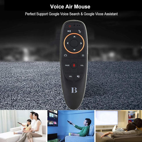 BL Air Mouse Remote Control, Voice Remote 2.4G RF Wireless Remote Control with 6-Axis Gyroscope IR Learning, USB Air Mouse Remote for PC Smart TV ...