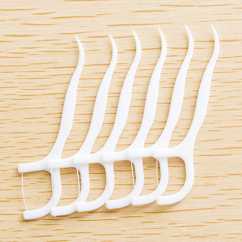 120Pcs/6 Packs Disposable Dental Floss Picks Teeth Flossers Toothpicks Stick Oral Care Tools for Teeth Cleaning, White...