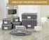 Stack Store Plus More China Storage Quilted Case for Dessert Plate, Bowls, Small Plate or Saucer - 8" W x 6" H - Gray - Includes 12 Felt Separator...