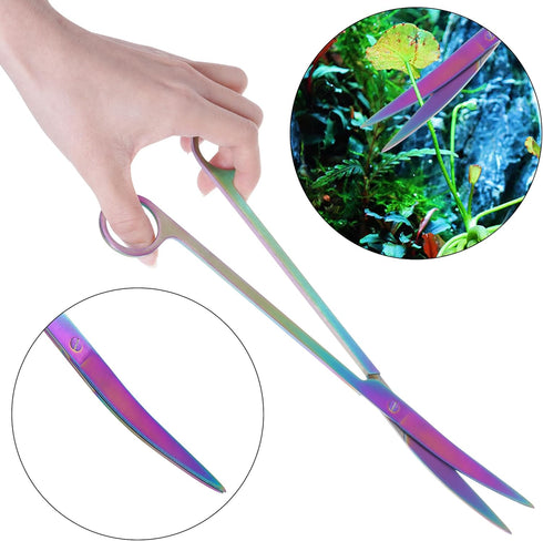 Aquarium Tools Kits 13 Inch Aquatic Plant Aquarium Tools Stainless Steel Tweezers Scissors Spatula Kit Scissors Aquarium Supplies for Tank Clean (...