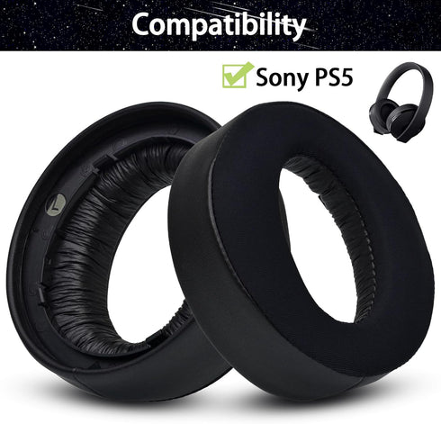 Earpads Replacement for Sony Playstation Pulse 3D Wireless Headset PS5, Ear Pads Cushions with Noise Isolation Foam (Black (Memory Foam + Cooling ...