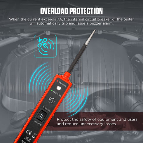 Power Circuit Probe Tester 6V-24V DC Test Light Automotive Short Circuit Finder 12V Auto Electrical Tester Kit 12 Volt Car Fuse Tester Tool Compon...