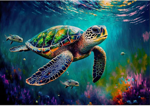 ZHUDENGXJL Sea Turtle Diamond Art Kits for Adults,5D Full Drill Diamond Art Kits for Beginners Adults,DIY Crystal Rhinestone Diamonds Pictures wit...