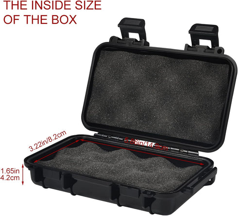 Watertight Box Outdoor Utility Dry Box, Shockproof & Waterproof Protective Case W/Foam, Micro Case Solid Dry Storage Container for Fishing Camping...