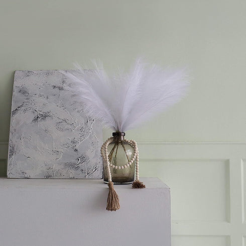 7 PCS Faux Pampas Grass, 23"/60cm White Pampas Grass Decor,7 Branches | Each Stem Fluffy Small Pompous Grass for Vase Filler in Table Vase Decor f...