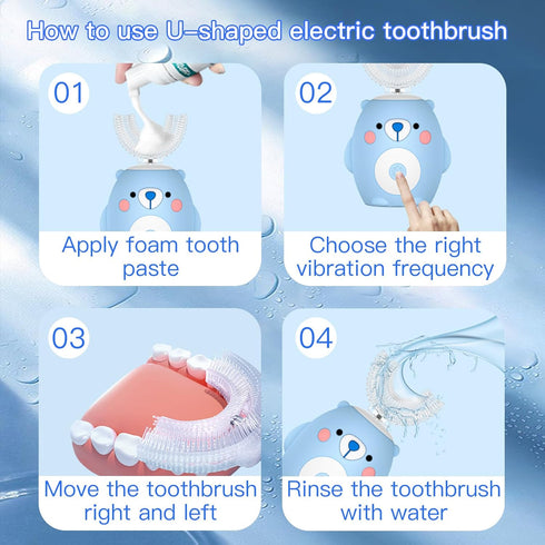 Kids Electric U Shaped Toothbrush Replacement Brush Head with 3 Normal Brush Head and 2 U Shaped Brush Head -Age2-7...