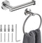 Brushed Nickel Toilet Paper Holder and Hand Towel Ring Set 2 Pieces Bathroom Hardware Accessories Set SUS 304 Stainless Steel Heavy Duty Wall Moun...