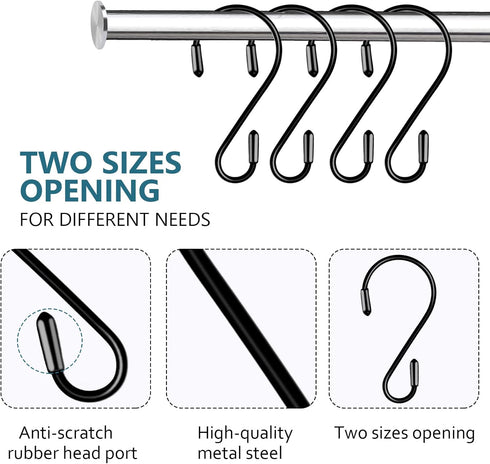 20 Pack 3.15 Inch S Hooks Stainless Steel Hanging Hooks Heavy Duty S Hooks for Hanging Kitchenware, Pots, Pans, Plants, Clothes, Towels in Kitchen...